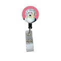 Teacher'S Aid Old English Sheepdog Valentines Love and Hearts Retractable Badge Reel or ID Holder with Clip TE236702